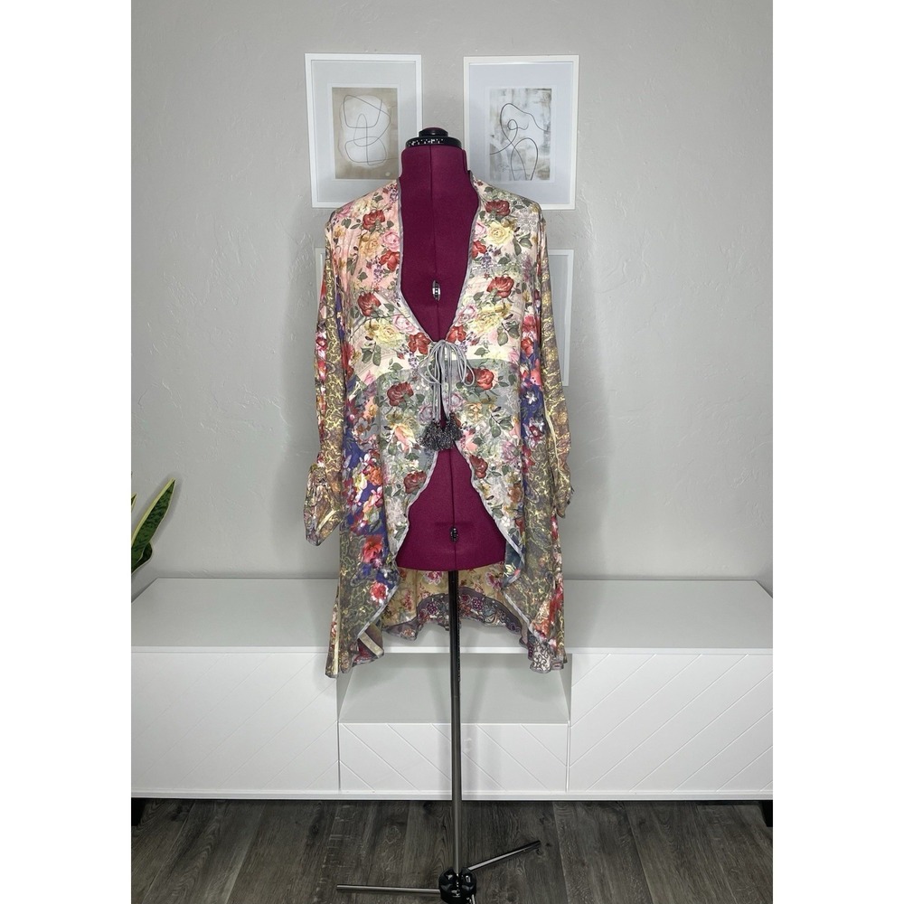 Johnny Was Ryder Coat Reversible Women's S Printed Hi-Low Boho Chic C46423 NWT